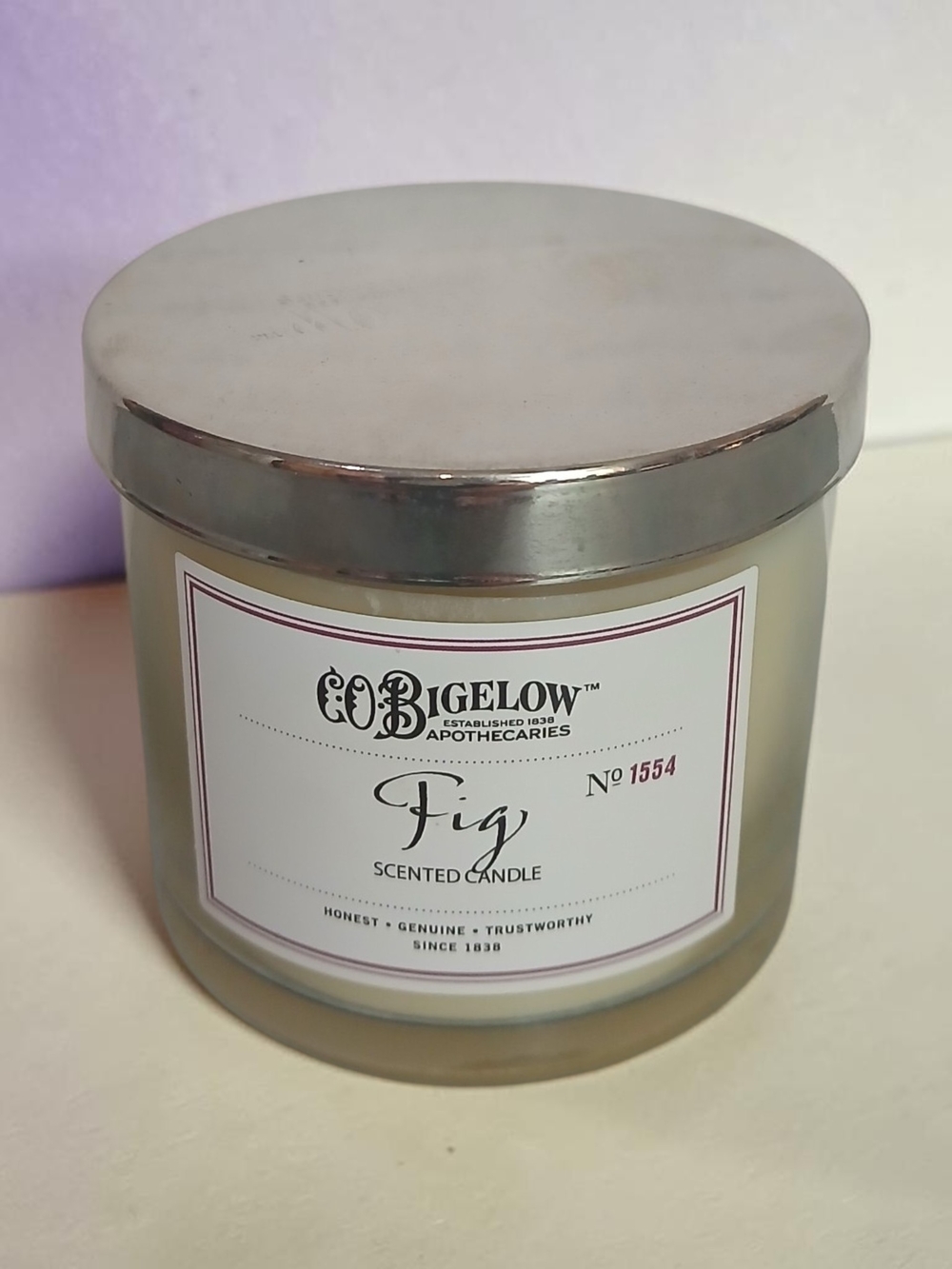 Bath & Body Works Fig Scented Candle - Silver Lid, Cream Glass
